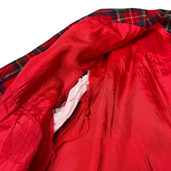 Vintage 60s Pendleton Wool Stewart Plaid Blazer Sz L Red Tartan Academia Preppy - Picture 7 of 13